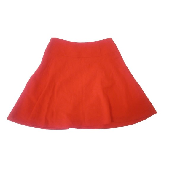 Boden Womens Sz 2 Skirt Mini 65% Wool Blend Orange Side Zip Fully Lined Spring - Picture 2 of 11